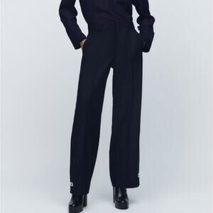 ZARA CROPPED TROUSERS WITH BUTTON PANTS